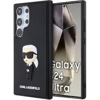 Custodia per Samsung Galaxy S24 Ultra S928, Karl Lagerfeld, 3D Rubber Ikonik Karl, Nera — 3