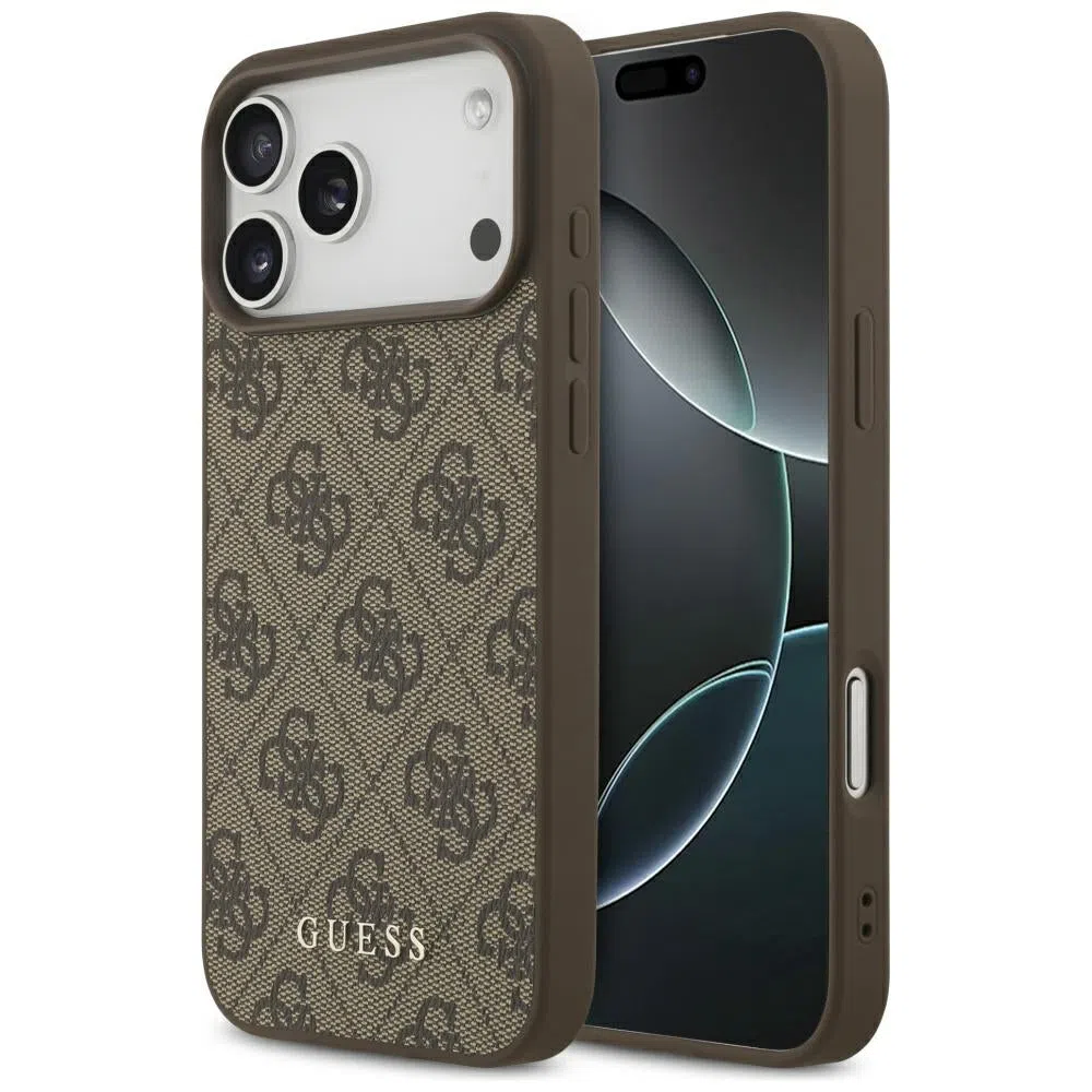 Custodia per Apple iPhone 18 Pro Max / 17 Pro Max, Guess, 4G Classic Logo, Marrone — 2