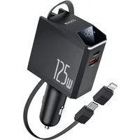 Caricabatterie Auto con Cavo USB-C / Lightning Yesido Y71 Display, 125W, 3A, 1 x USB-A - 1 x USB-C, Nero — 3