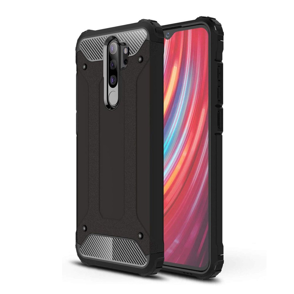 Custodia per Xiaomi Redmi Note 8 Pro, Techsuit, Hybrid Armor, Nera