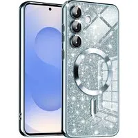 Custodia MagSafe per Samsung Galaxy S25 S931, Techsuit, Luxury Glitter, Blu — 3