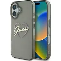 Custodia per Apple iPhone 16, Guess, IML Heart, Nera — 3