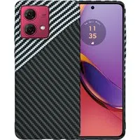 Custodia per Motorola Moto G84, Techsuit, Carbonite FiberShell, Nero Grigio — 3