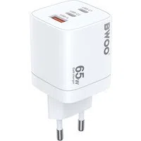 Caricabatterie Rete BWOO CDA147, 65W, 4.5A, 1 x USB-A - 2 x USB-C, Bianco — 3