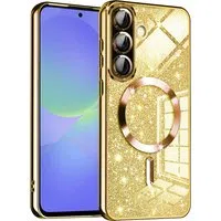 Custodia MagSafe per Samsung Galaxy A56 A566 / A36 A366, Techsuit, Luxury Glitter, Dorata — 3