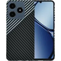 Custodia per Realme C63 / C61, Techsuit, Carbonite FiberShell, Nero Grigio — 3