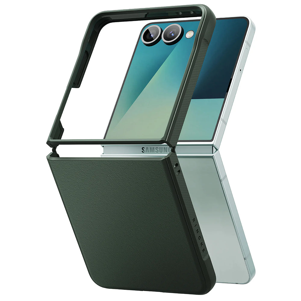 Ringke Custodia per Samsung Galaxy Z Flip7 F766, Ringke, Onice, Verde Scuro
