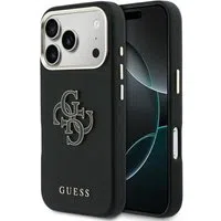 Custodia per Apple iPhone 17 Pro, Guess, Resin Logo, Nera — 3