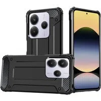 Custodia per Xiaomi Redmi Note 14 5G, Techsuit, Hybrid Armor, Nera — 3