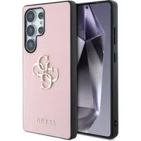 Custodia per Samsung Galaxy S25 Ultra S938, Guess, 4G Grained Big and Classic Logo, Rosa Nera — 3