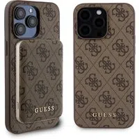 Custodia MagSafe per Apple iPhone 15 Pro Max, Guess, Powerbank 4G Metal Logo, Marrone — 3