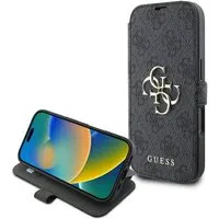 Custodia per Apple iPhone 16, Guess, 4G Book, Nera — 3