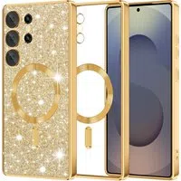 Custodia MagSafe per Samsung Galaxy S25 Ultra S938, Techsuit, Luxury Glitter, Dorata — 3