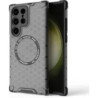 Custodia MagSafe per Samsung Galaxy S24 Ultra S928, Techsuit, HoneyComb Shield, Nera — 3
