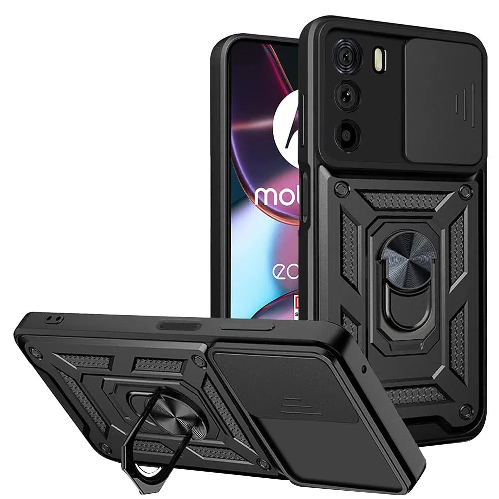 Custodia per Motorola Edge 30, Techsuit, CamShield, Nera — 2