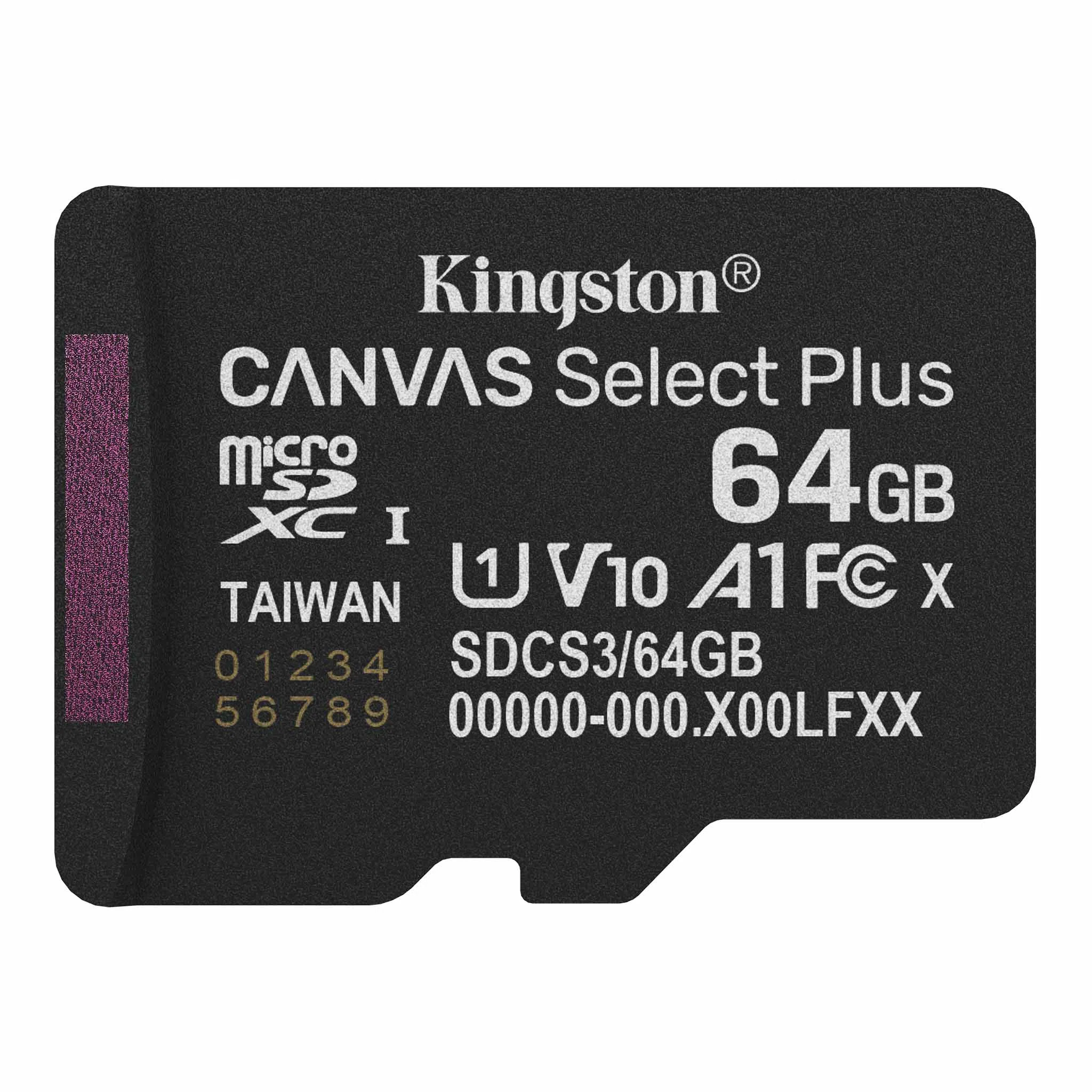 Scheda di Memoria microSDXC Kingston Canvas Select Plus Android A1, 64Gb, Classe 10 / UHS-1 U1 SDCS3/64GBSP — 2