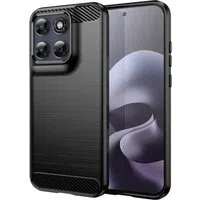 Custodia per Motorola Moto G77 / G67, Techsuit, Carbonio, Nera — 3