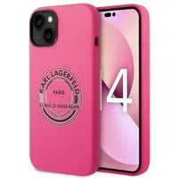 Custodia per Apple iPhone 14 Plus, Karl Lagerfeld, Silicone RSG, Rosa — 3
