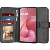 Custodia per Motorola Moto G67 Power / G57 Power, Techsuit, Diary Book, Nera — 3