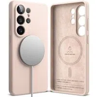 Custodia MagSafe per Samsung Galaxy S26 Ultra S948, Ringke, Silicone, Rosa — 3