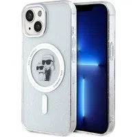 Custodia MagSafe per Apple iPhone 15, Karl Lagerfeld, Glitter Karl & Choupette, Trasparente — 3