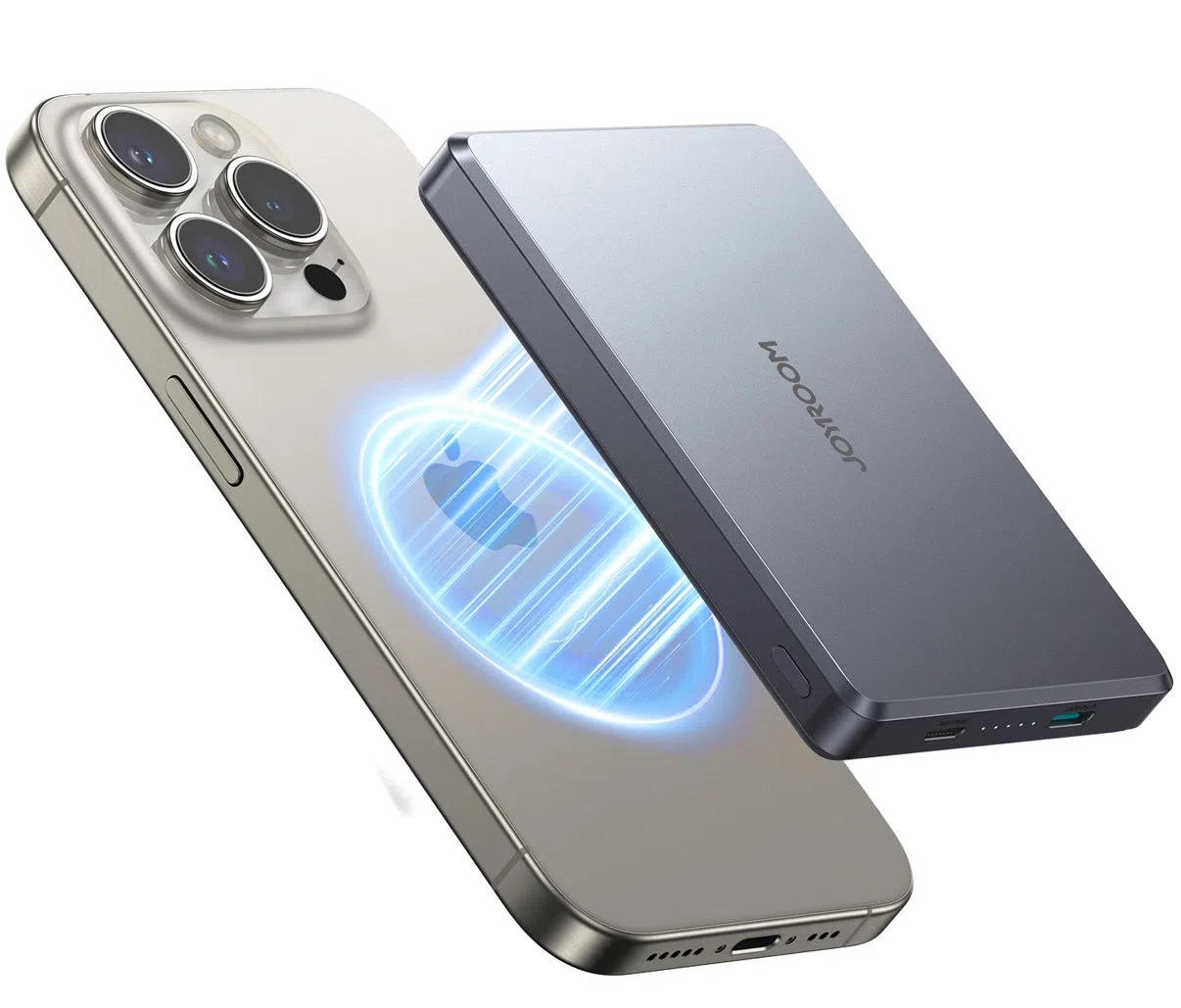 Batteria Esterna Wireless Joyroom JR-PBM08 Pro, 10000mAh, 22.5W, PD + FQI, 1 x QI - 2 x USB-C, Grigio — 2