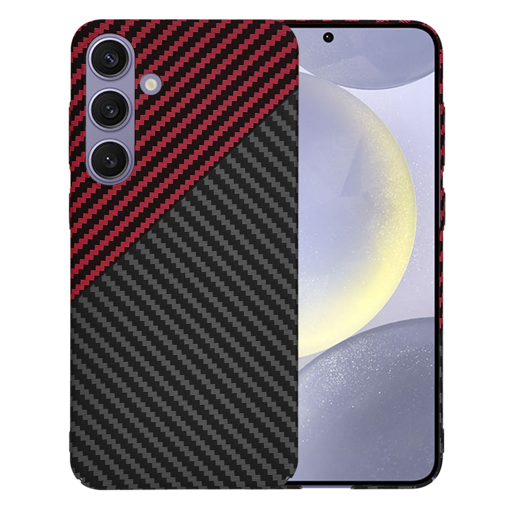 Techsuit Custodia per Samsung Galaxy S24+ S926, Techsuit, Carbonite FiberShell, Nero Rosso