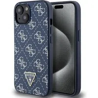 Custodia per Apple iPhone 15, Guess, 4G Triangle Logo, Blu — 3