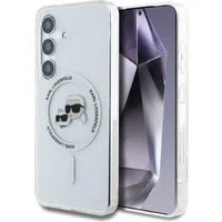 Custodia MagSafe per Samsung Galaxy S25 S931, Karl Lagerfeld, IML Metal Karl & Choupette's Heads, Bianca — 3