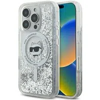 Custodia MagSafe per Apple iPhone 16 Pro, Karl Lagerfeld, Liquid Glitter Choupette's Head, Trasparente — 3