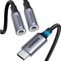 Adattatore Audio Splitter USB-C - 2 x 3.5mm UGREEN AV144 2in1, 0.20m, Grigio — 3