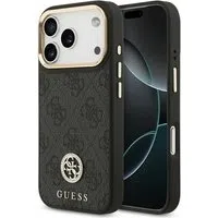 Custodia MagSafe per Apple iPhone 17 Pro, Guess, Logo Strass 4G, Nera — 3