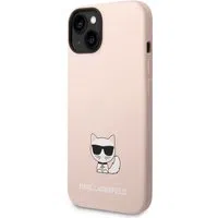 Custodia per Apple iPhone 14 Plus, Karl Lagerfeld, Silicone Body Choupette, Rosa — 3