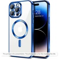 Custodia MagSafe per Apple iPhone 17, Techsuit, Luxury Crystal, Blu Scuro — 3