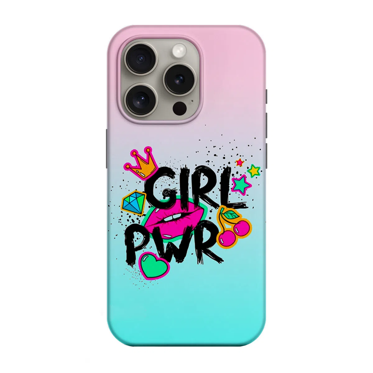 Custodia per Apple iPhone 17 Pro, Perfect Case, LOVE-Splash Girl Power, Multicolore — 2