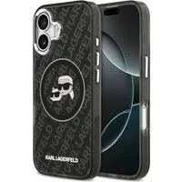 Custodia MagSafe per Apple iPhone 17, Karl Lagerfeld, Glitter Karl & Choupette Head, Nera — 3