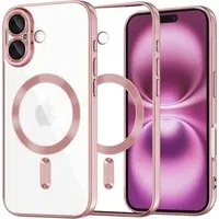 Custodia MagSafe per Apple iPhone 16 Plus, Techsuit, Luxury Crystal, Rosa — 3