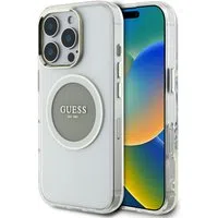 Custodia MagSafe per Apple iPhone 16 Pro Max, Guess, IML Metal Colored Circle, Grigio — 3
