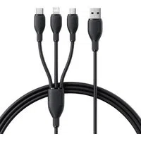 Cavo di ricarica USB-A - Lightning / microUSB / USB-C Baseus Ultra Fast 3in1, 18W, 0,8m, Nero P10376303121-01 — 3