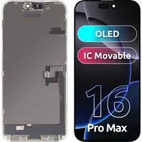 Display con Touchscreen MP compatibile con Apple iPhone 16 Pro Max, con Cornice, Versione OLED FHD IC Movable, Nero — 3