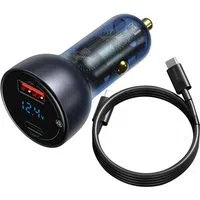 Caricatore Auto Con Cavo USB-C Baseus Digital Display, 65W, 5A, 1 x USB-A - 1 x USB-C, Nero TZCCKX-0G — 3