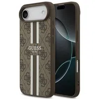 Custodia MagSafe per Apple iPhone 17 Air, Guess, 4G Printed Stripes, Marrone — 3