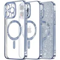 Custodia MagSafe per Apple iPhone 14 Pro Max, Techsuit, Luxury Glitter, Blu — 3
