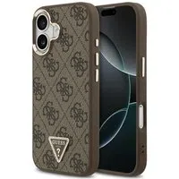 Custodia MagSafe per Apple iPhone 17, Guess, Logo Triangolo 4G, Marrone Dorato — 3