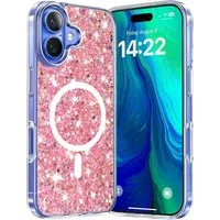 Custodia MagSafe per Apple iPhone 16 Plus, Techsuit, Sparkly Glitter, Rosa — 3