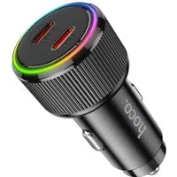 Caricabatterie Auto HOCO NZ14B, 50W, 3A, 2 x USB-C, Nero — 3