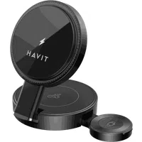Caricabatterie Wireless HAVIT W3100 3in1, 15W, 1.67A, Nero — 3