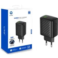 Caricabatterie Rete Lito LC24, 65W, 3.25A, 1 x USB-A - 1 x USB-C, Nero — 3