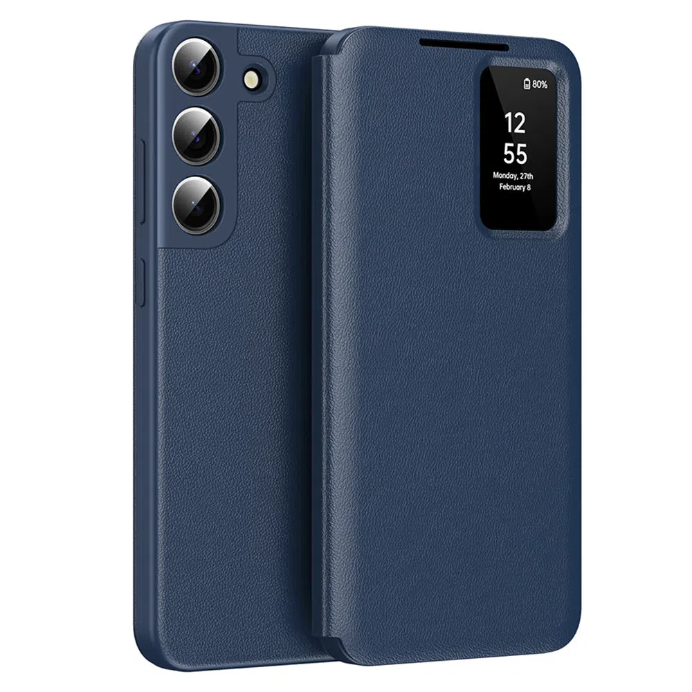 Custodia per Samsung Galaxy S22+ 5G S906, Techsuit, SmartView, Blu — 2