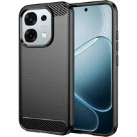 Custodia per Oppo A6 Pro 5G / A6 Pro 4G, Techsuit, Carbonio, Nera — 3